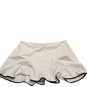 Lands' End White Skater Swim Circle Skirt with Black Trim